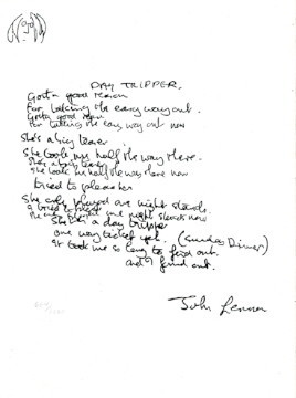 Woman Framed Limited Edition Hand Written Lyrics